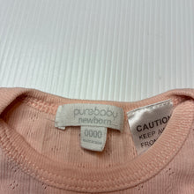 Load image into Gallery viewer, Girls purebaby, pointelle organic cotton coverall / romper, EUC, size 0000,  