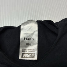 Load image into Gallery viewer, Unisex Bonds, black stretchy bodysuit / romper, EUC, size 00,  
