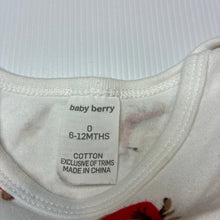Load image into Gallery viewer, Girls Baby Berry, soft cotton Christmas bodysuit / romper, EUC, size 0,  