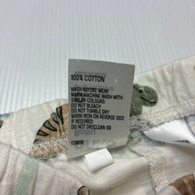 Load image into Gallery viewer, Unisex Anko, lightweight cotton shorts, elasticated, dinosaurs, EUC, size 0,  