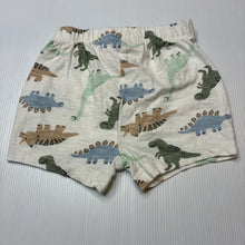 Load image into Gallery viewer, Unisex Anko, lightweight cotton shorts, elasticated, dinosaurs, EUC, size 0,  