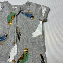 Load image into Gallery viewer, Unisex Fox &amp; Finch, cotton zip romper, birds, EUC, size 0000,  