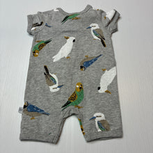 Load image into Gallery viewer, Unisex Fox &amp; Finch, cotton zip romper, birds, EUC, size 0000,  