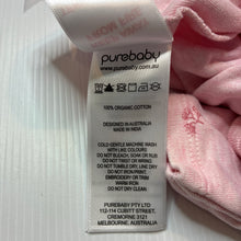 Load image into Gallery viewer, Girls purebaby, organic cotton zip coverall / romper, EUC, size 0000,  