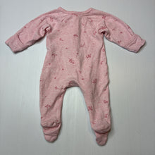 Load image into Gallery viewer, Girls purebaby, organic cotton zip coverall / romper, EUC, size 0000,  