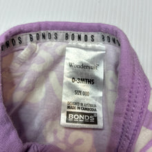 Load image into Gallery viewer, Girls Bonds, zip wondersuit / zippy / romper, GUC, size 000,  