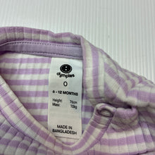 Load image into Gallery viewer, Girls Dymples, ribbed striped tee / top, light marks, FUC, size 0,  