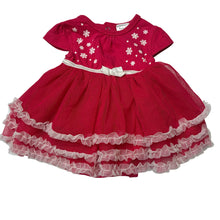 Load image into Gallery viewer, Girls Dymples, pink &amp; white romper dress, EUC, size 0000, L: 28cm