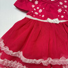 Load image into Gallery viewer, Girls Dymples, pink &amp; white romper dress, EUC, size 0000, L: 28cm