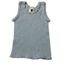 Load image into Gallery viewer, Unisex Dymples, blue ribbed cotton singlet top, GUC, size 000,  