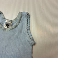 Load image into Gallery viewer, Unisex Dymples, blue ribbed cotton singlet top, GUC, size 000,  