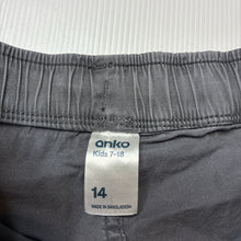 Load image into Gallery viewer, Boys Anko, grey stretch cotton shorts, elasticated, GUC, size 14,  