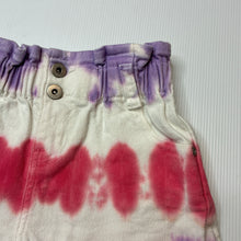 Load image into Gallery viewer, Girls Seed, tie dyed stretch denim shorts, elasticated, EUC, size 4,  