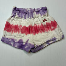 Load image into Gallery viewer, Girls Seed, tie dyed stretch denim shorts, elasticated, EUC, size 4,  