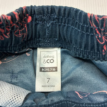 Load image into Gallery viewer, Boys Clothing &amp; Co, navy board shorts, elasticated, FUC, size 7,  
