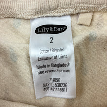 Load image into Gallery viewer, Girls Lily &amp; Dan, fleece lined casual pants, elasticated, FUC, size 2,  