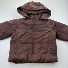 Load image into Gallery viewer, Unisex ZAJA THE LABEL, brown hooded puffer jacket / coat, FUC, size 2,  