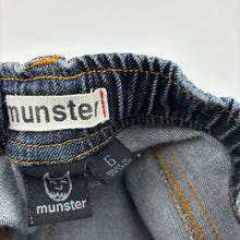 Load image into Gallery viewer, Boys Munster, dark stretch denim jeans, adjustable, Inside leg: 50.5cm, FUC, size 6,  