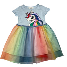 Load image into Gallery viewer, Girls H&amp;M, cotton &amp; tulle dress, unicorn, FUC, size 3-4, L: 52cm
