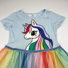 Load image into Gallery viewer, Girls H&amp;M, cotton &amp; tulle dress, unicorn, FUC, size 3-4, L: 52cm