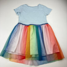 Load image into Gallery viewer, Girls H&amp;M, cotton &amp; tulle dress, unicorn, FUC, size 3-4, L: 52cm