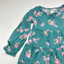 Load image into Gallery viewer, Girls Osh Kosh, floral long sleeve viscose dress, GUC, size 2, L: 45cm