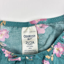 Load image into Gallery viewer, Girls Osh Kosh, floral long sleeve viscose dress, GUC, size 2, L: 45cm