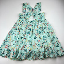 Load image into Gallery viewer, Girls CATHERINE MALANDRINO, lined lightweight floral cotton summer dress, GUC, size 6, L: 60cm