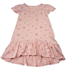 Load image into Gallery viewer, Girls Anko, pink floral cotton dress, EUC, size 7, L: 54cm at front