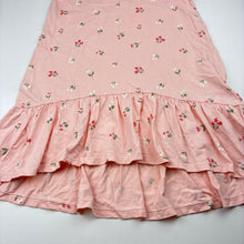 Load image into Gallery viewer, Girls Anko, pink floral cotton dress, EUC, size 7, L: 54cm at front