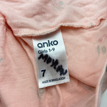 Load image into Gallery viewer, Girls Anko, pink floral cotton dress, EUC, size 7, L: 54cm at front