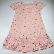 Load image into Gallery viewer, Girls Anko, pink floral cotton dress, EUC, size 7, L: 54cm at front