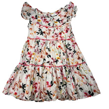 Load image into Gallery viewer, Girls Next, lined lightweight floral cotton dress, GUC, size 6, L: 58cm