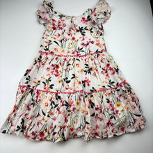 Load image into Gallery viewer, Girls Next, lined lightweight floral cotton dress, GUC, size 6, L: 58cm