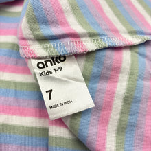 Load image into Gallery viewer, Girls Anko, striped soft cotton casual dress, EUC, size 7, L: 64cm