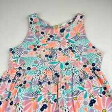 Load image into Gallery viewer, Girls Milkshake, floral soft cotton dress, wash fade, armpit to armpit: 31cm, FUC, size 6, L: 62cm