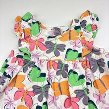 Load image into Gallery viewer, Girls Cotton On, soft feel cotton blend dress, butterflies, FUC, size 2, L: 46cm