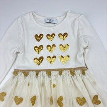 Load image into Gallery viewer, Girls Primark, tulle &amp; sequin long sleeve dress, EUC, size 2-3, L: 50cm