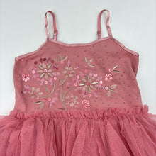 Load image into Gallery viewer, Girls Cotton On, cotton lined tiered tulle &amp; sequin dress, GUC, size 5, L: 70cm