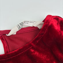 Load image into Gallery viewer, Girls H&amp;M, red crushed velvet party dress, EUC, size 3-4, L: 58cm