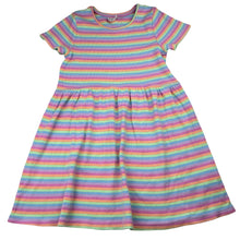 Load image into Gallery viewer, Girls Cotton On, striped stretchy short sleeve dress, FUC, size 6, L: 62cm