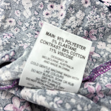 Load image into Gallery viewer, Girls Milkshake, spliced purple velour &amp; navy floral dress, GUC, size 5, L: 59cm