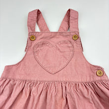Load image into Gallery viewer, Girls H&amp;M, corduroy cotton overalls dress / pinafore, GUC, size 00, L: 40cm