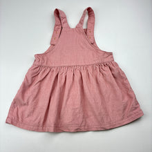 Load image into Gallery viewer, Girls H&amp;M, corduroy cotton overalls dress / pinafore, GUC, size 00, L: 40cm