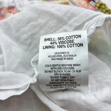 Load image into Gallery viewer, Girls Milkshake, lined floral cotton / viscose dress, marks on chest, FUC, size 3, L: 50cm