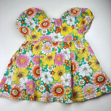 Load image into Gallery viewer, Girls Milkshake, lined floral cotton / viscose dress, marks on chest, FUC, size 3, L: 50cm