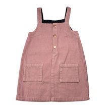 Load image into Gallery viewer, Girls Anko, corduroy cotton overalls dress / pinafore, GUC, size 5, L: 56cm