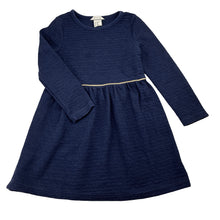 Load image into Gallery viewer, Girls H&amp;M, navy casual long sleeve dress, GUC, size 3-4, L: 50cm