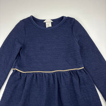 Load image into Gallery viewer, Girls H&amp;M, navy casual long sleeve dress, GUC, size 3-4, L: 50cm