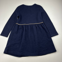 Load image into Gallery viewer, Girls H&amp;M, navy casual long sleeve dress, GUC, size 3-4, L: 50cm